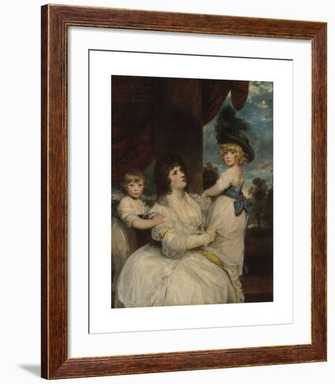 Portrait of Jane, Countess of Harrington, with her Sons-Sir Joshua Reynolds-Framed Premium Giclee Print