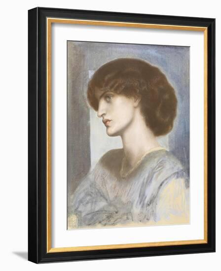 Portrait of Jane Morris, 1868-74-Dante Gabriel Rossetti-Framed Giclee Print