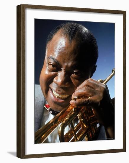 Portrait of Jazz Musician Louis Armstrong-John Loengard-Framed Premium Photographic Print