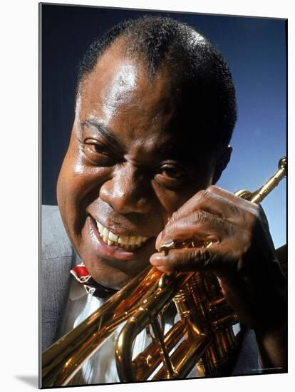 Portrait of Jazz Musician Louis Armstrong-John Loengard-Mounted Premium Photographic Print