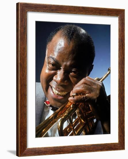 Portrait of Jazz Musician Louis Armstrong-John Loengard-Framed Premium Photographic Print