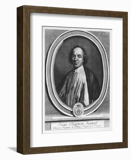 Portrait of Jean-Baptiste De Santeul-Gerard Edelinck-Framed Giclee Print