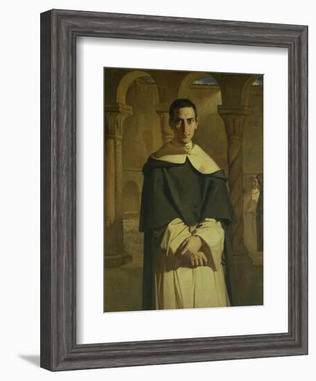 Portrait of Jean Baptiste Henri Lacordaire (1802-61), French Prelate and Theologian, 1841-Theodore Chasseriau-Framed Giclee Print