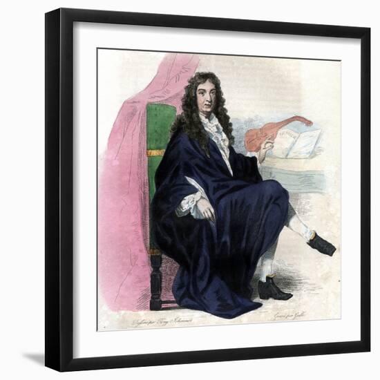 Portrait of Jean Baptiste Lully (1632-1687), French composer-French School-Framed Giclee Print