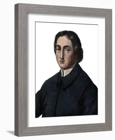 Portrait of Jean Baptiste Massillon, French Catholic bishop and preacher, Bishop of Clermont-French School-Framed Giclee Print