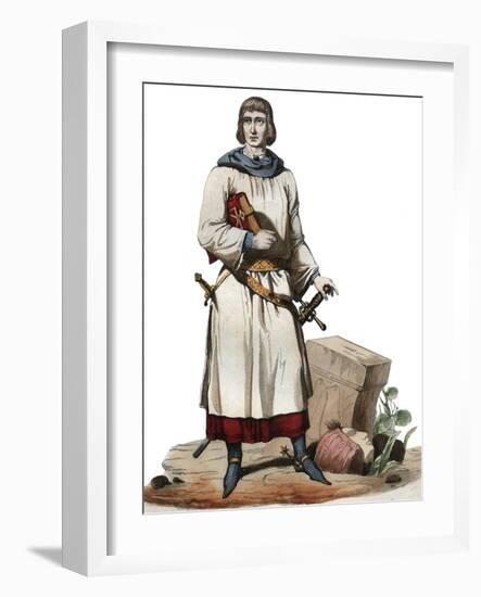 Portrait of Jean de Joinville (1225-1317), chronicler of medieval France-French School-Framed Giclee Print