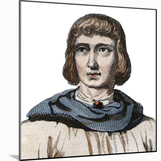 Portrait of Jean de Joinville (1225-1317), chronicler of medieval France-French School-Mounted Giclee Print