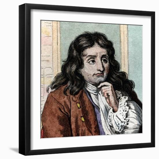 Portrait of Jean de La Fontaine (Lafontaine) (1621-1695), French fabulist and poet-French School-Framed Giclee Print