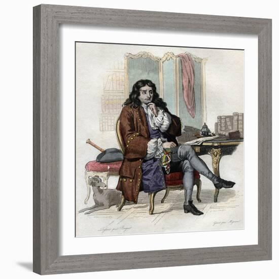 Portrait of Jean de La Fontaine (Lafontaine) (1621-1695), French fabulist and poet-French School-Framed Giclee Print