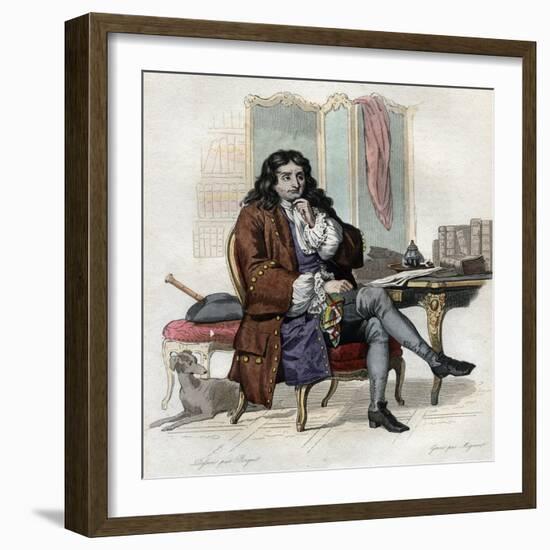 Portrait of Jean de La Fontaine (Lafontaine) (1621-1695), French fabulist and poet-French School-Framed Giclee Print