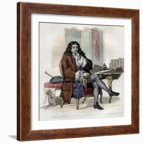 Portrait of Jean de La Fontaine (Lafontaine) (1621-1695), French fabulist and poet-French School-Framed Giclee Print