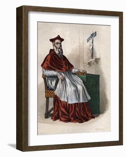 Portrait of Jean du Bellay (1492-1560), French cardinal and diplomat-French School-Framed Giclee Print