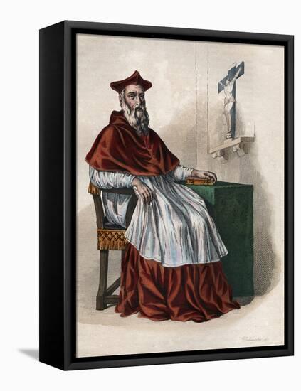 Portrait of Jean du Bellay (1492-1560), French cardinal and diplomat-French School-Framed Premier Image Canvas