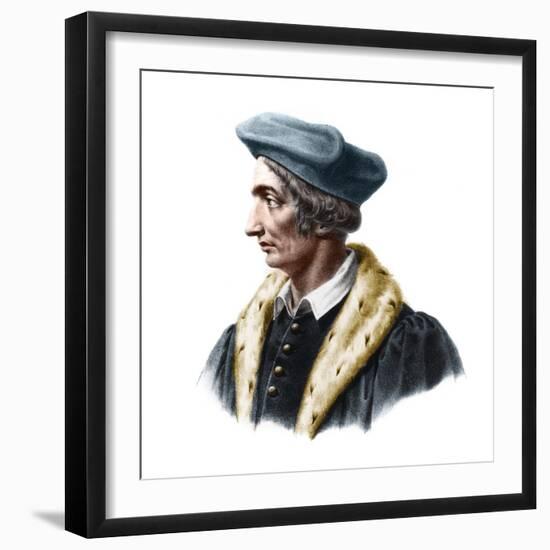 Portrait of Jean Fernel (1497-1558), French physician, astronomer, and mathematician-French School-Framed Giclee Print