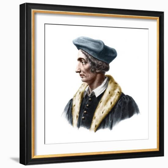 Portrait of Jean Fernel (1497-1558), French physician, astronomer, and mathematician-French School-Framed Giclee Print