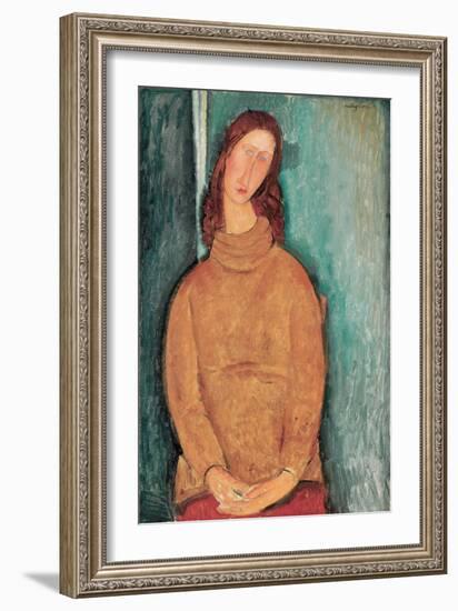 Portrait of Jeanne H‚buterne-Amedeo Modigliani-Framed Giclee Print