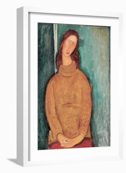 Portrait of Jeanne H‚buterne-Amedeo Modigliani-Framed Giclee Print