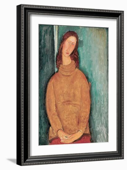 Portrait of Jeanne H‚buterne-Amedeo Modigliani-Framed Giclee Print