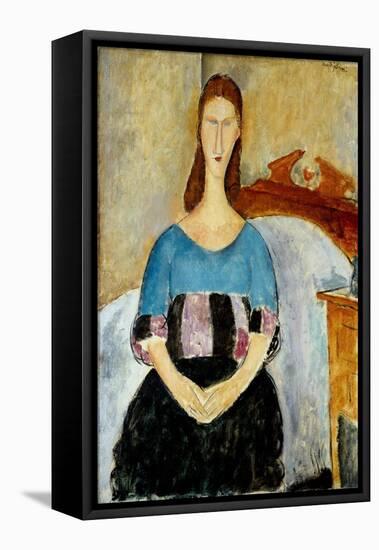 Portrait of Jeanne Hébuterne, 1918-Amedeo Modigliani-Framed Premier Image Canvas