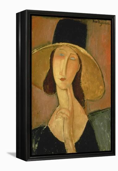Portrait of Jeanne Hebuterne in a Large Hat-Amedeo Modigliani-Framed Premier Image Canvas