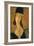 Portrait of Jeanne Hebuterne in a Large Hat-Amedeo Modigliani-Framed Giclee Print