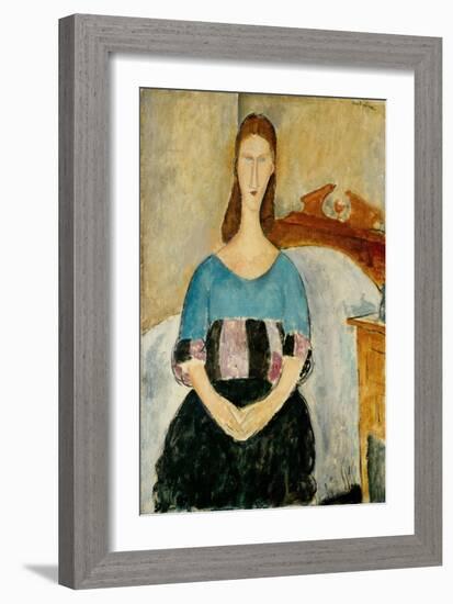 Portrait of Jeanne Hebuterne, Seated-Amedeo Modigliani-Framed Giclee Print