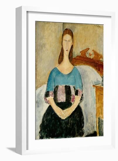 Portrait of Jeanne Hebuterne, Seated-Amedeo Modigliani-Framed Giclee Print