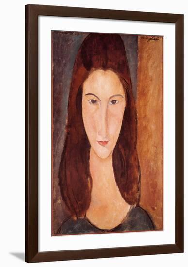 Portrait of Jeanne Hebuterne-Amedeo Modigliani-Framed Art Print