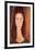 Portrait of Jeanne Hebuterne-Amedeo Modigliani-Framed Art Print