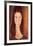 Portrait of Jeanne Hebuterne-Amedeo Modigliani-Framed Art Print