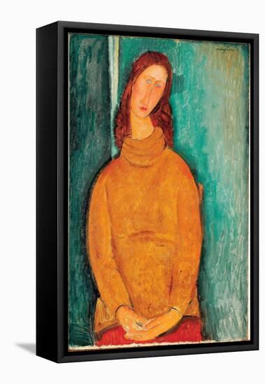 Portrait of Jeanne Hebuterne-Amedeo Modigliani-Framed Premier Image Canvas