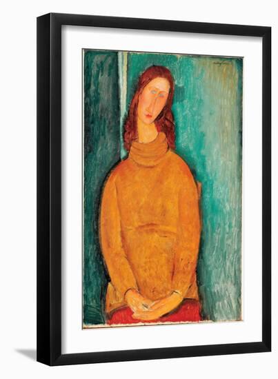 Portrait of Jeanne Hebuterne-Amedeo Modigliani-Framed Giclee Print