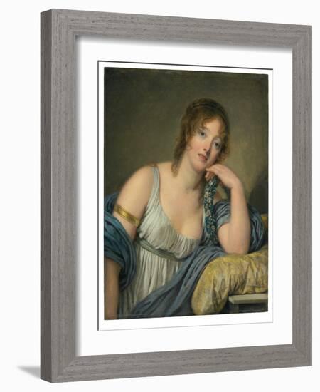 Portrait of Jeanne Philiberte Ledoux (1767–1840), half-length (oil on panel)-Jean Baptiste Greuze-Framed Giclee Print