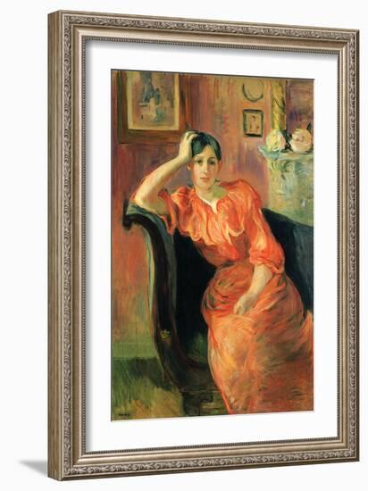 Portrait of Jeanne Pontillon-Berthe Morisot-Framed Art Print