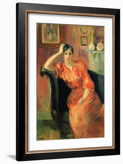 Portrait of Jeanne Pontillon-Berthe Morisot-Framed Art Print