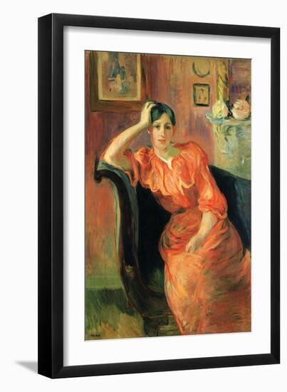 Portrait of Jeanne Pontillon-Berthe Morisot-Framed Art Print