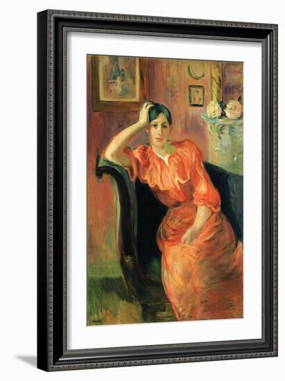 Portrait of Jeanne Pontillon-Berthe Morisot-Framed Art Print