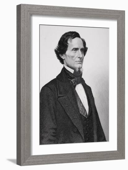 Portrait of Jefferson Davis (1808-1889) (Detail)-Mathew Brady-Framed Giclee Print