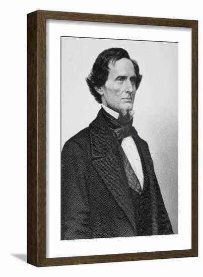 Portrait of Jefferson Davis (1808-1889) (Detail)-Mathew Brady-Framed Giclee Print