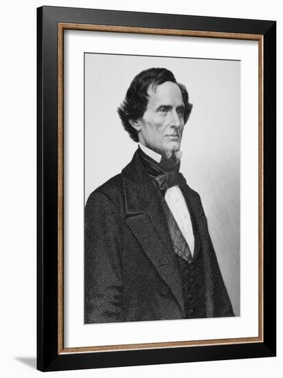 Portrait of Jefferson Davis (1808-1889) (Detail)-Mathew Brady-Framed Giclee Print