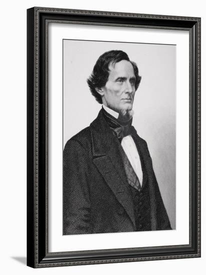 Portrait of Jefferson Davis (1808-1889) (Detail)-Mathew Brady-Framed Giclee Print