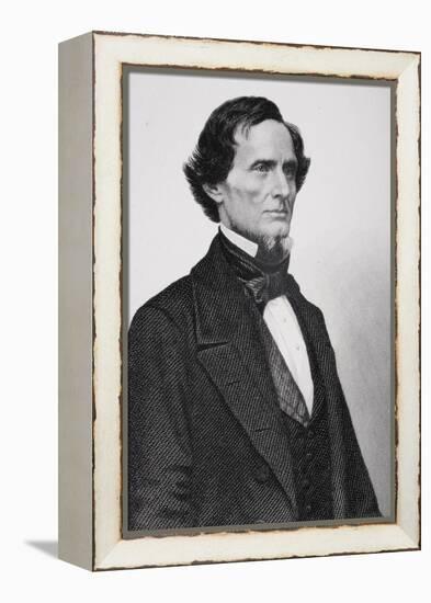 Portrait of Jefferson Davis (1808-1889) (Detail)-Mathew Brady-Framed Premier Image Canvas