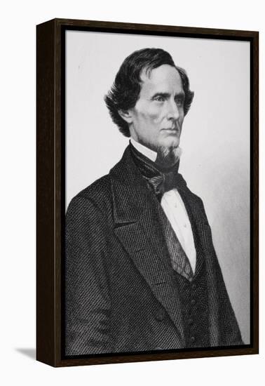 Portrait of Jefferson Davis (1808-1889) (Detail)-Mathew Brady-Framed Premier Image Canvas