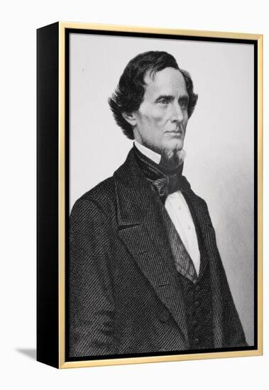 Portrait of Jefferson Davis (1808-1889) (Detail)-Mathew Brady-Framed Premier Image Canvas