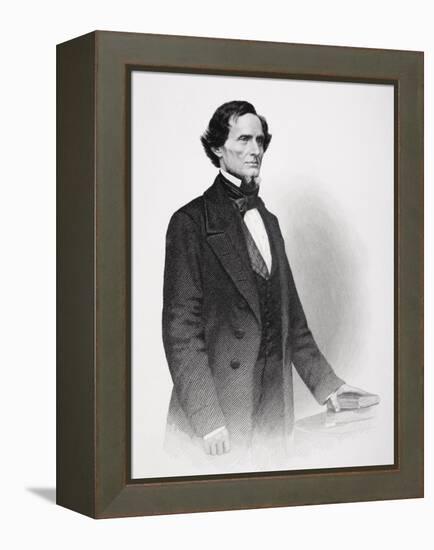 Portrait of Jefferson Davis-Mathew Brady-Framed Premier Image Canvas