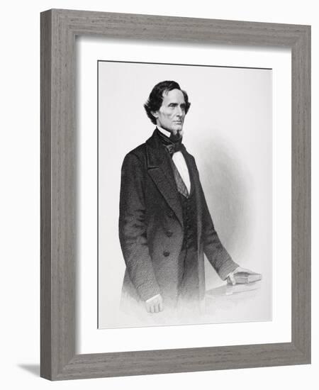 Portrait of Jefferson Davis-Mathew Brady-Framed Giclee Print