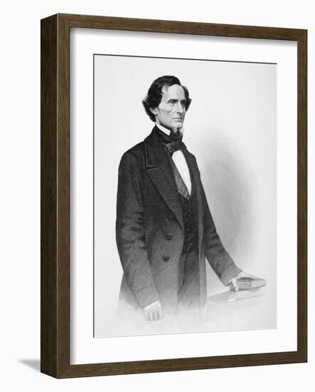 Portrait of Jefferson Davis-Mathew Brady-Framed Giclee Print