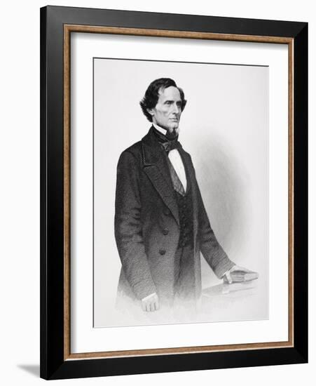 Portrait of Jefferson Davis-Mathew Brady-Framed Giclee Print