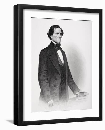 Portrait of Jefferson Davis-Mathew Brady-Framed Giclee Print