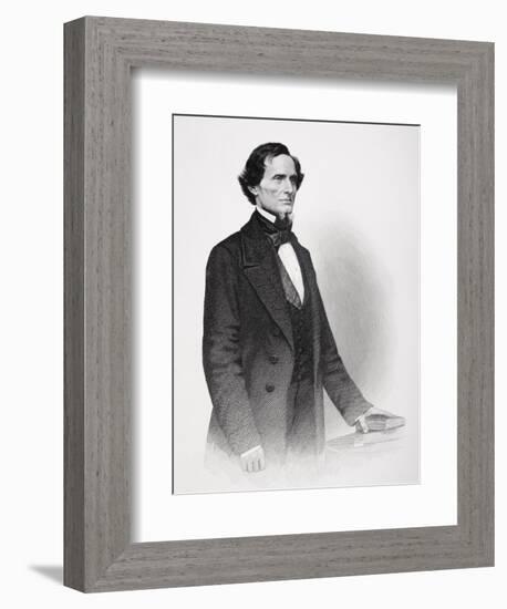 Portrait of Jefferson Davis-Mathew Brady-Framed Giclee Print